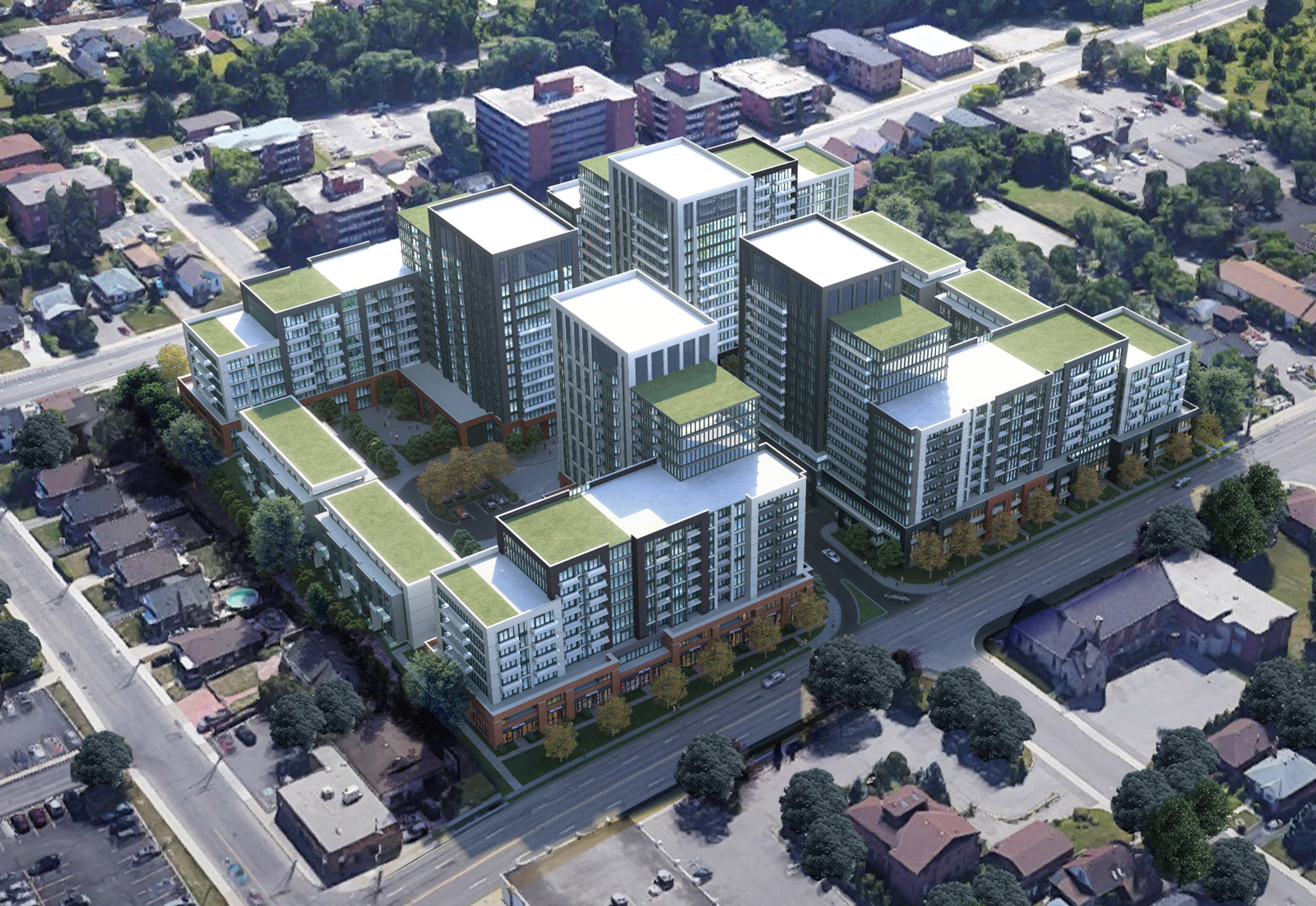 Rendering of The Quad Condo - Birds eye view